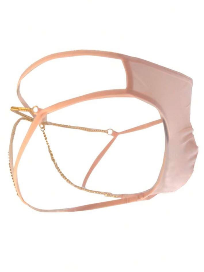 Men's Sexy Leopard Transparent Fitted Chain Connected Underwear